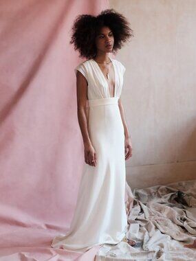 New J.Crew x Cassi Namoda Limited Edition Wedding Dress Silk Ramie Romantic - 0